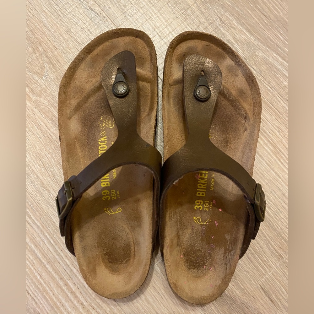 Birkenstock Gizeh size 39, oiled leather, Habana
